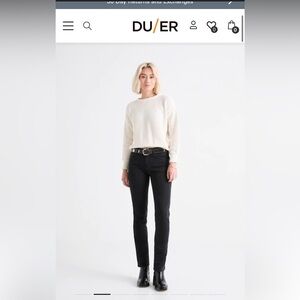Duer woman’s performance denim mid rise slim straight jeans.